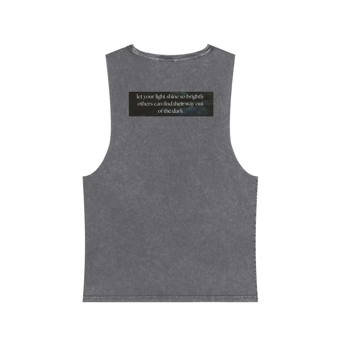 Inspirational Unisex Stonewash Tank Top - 'Let Your Light Shine' Motivational Design